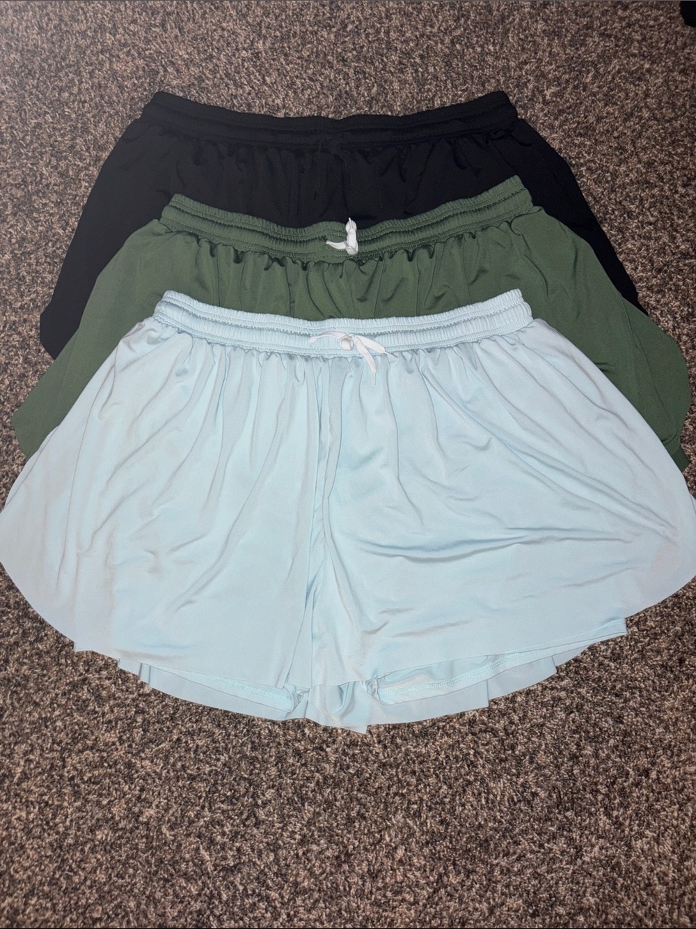 Women’s Elastic-Waist Lounge Skort – Light Blue, Olive, Black